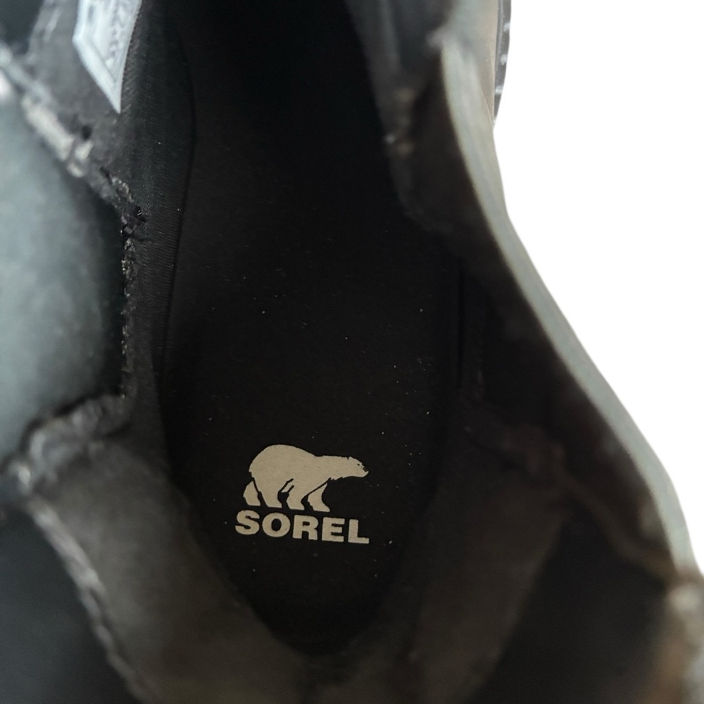 Sorel Waterproof Black Chelsea Boots Lug Sole Leather Size 9.5 - Picture 10 of 16